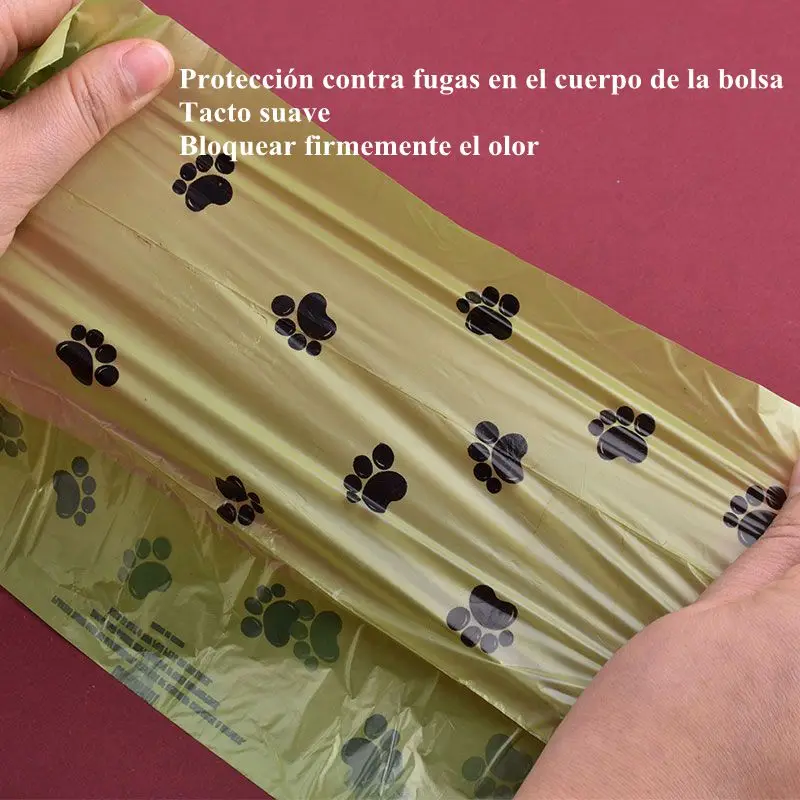 Bolsa de basura Biodegradable para mascotas, 36-42 rollos de bolsas para caca de perro, a granel, bolsas de caca censuradas, bolsas de residuos degradables para gatos, dispensador de caca de perro