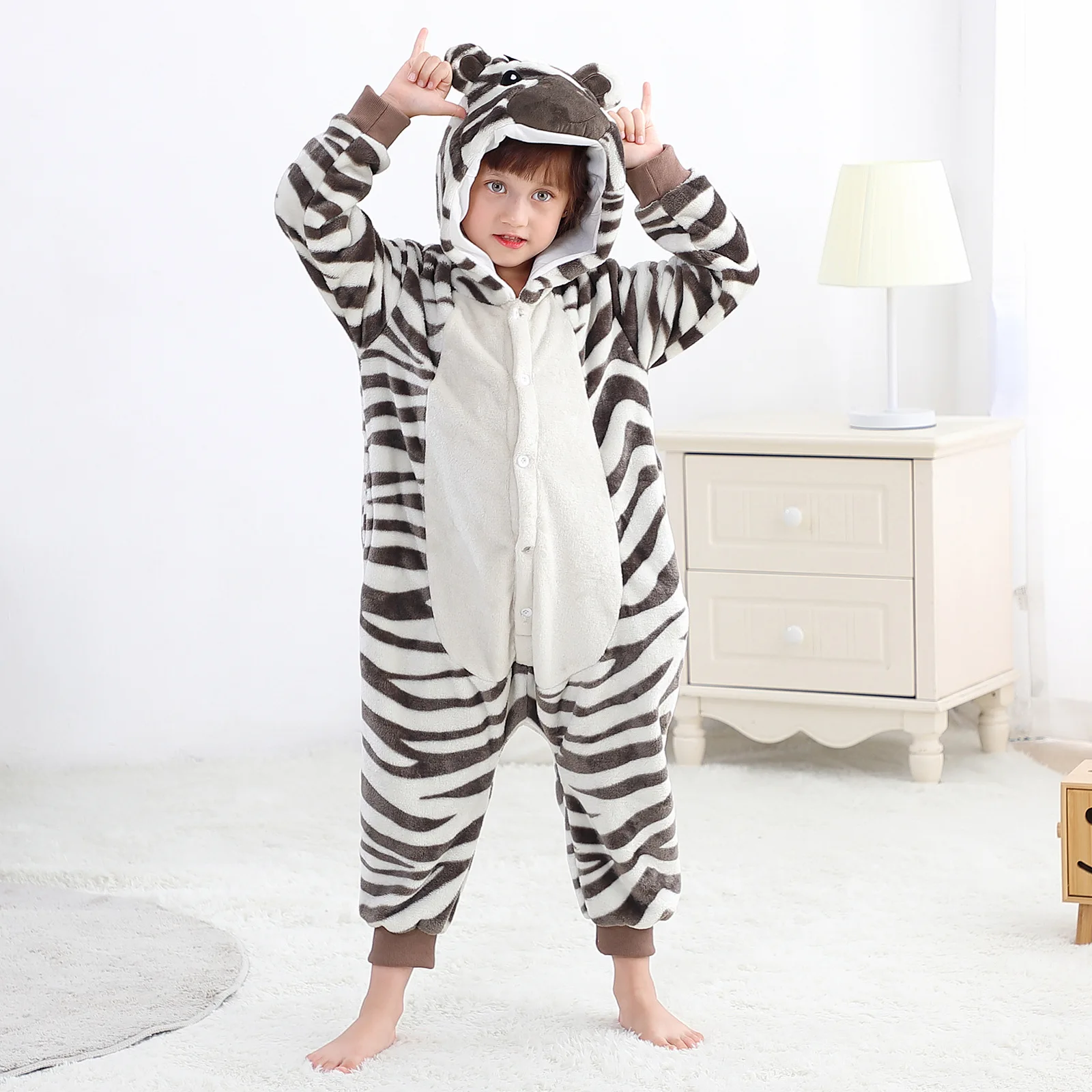 Kigurumi Suit for Children Winter Overalls Warm Kids Pajamas For Girl's Pjs Baby Boy Nightwear Anime Unicorn Pijama Toddler Home
