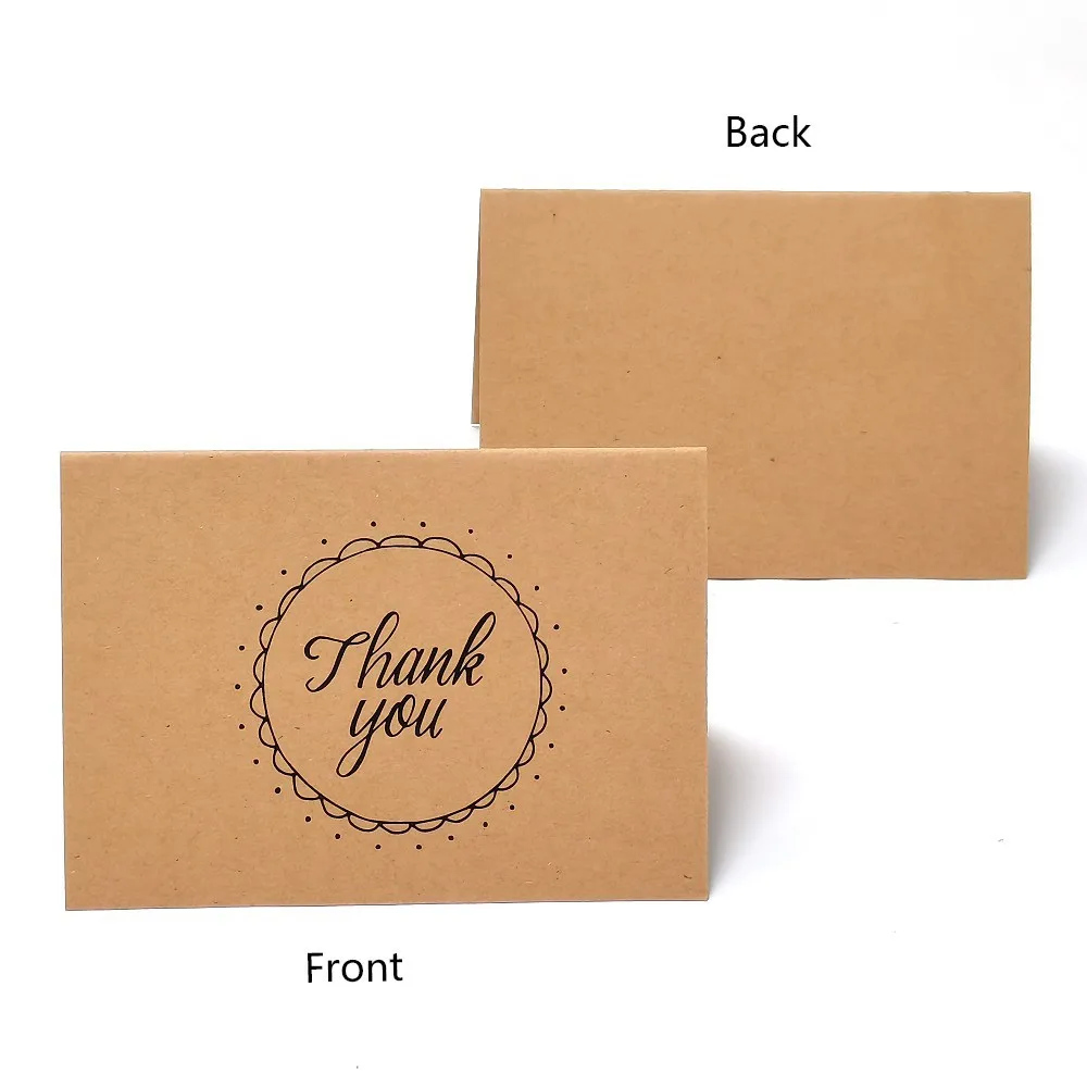 10Pcs pack kraft paper thank you card large 4x6'' for graduation baby shower wedding greeting cards business note cards