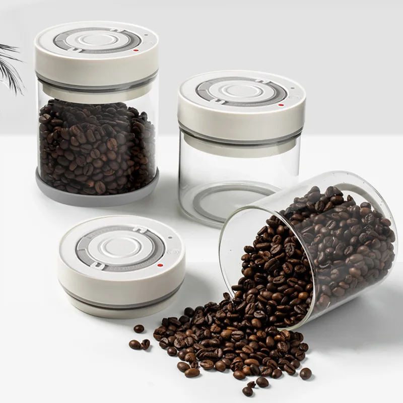 Coffee Beans Tea 600/950ml Airtight Container Useful Convenient Sealed Tank Electric Vacuum Airtight Jar for Home 6