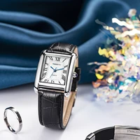 Retro-Style Simple Small Square Watch with Roman Numerals, Trendy and Artistic Quartz Movement Wristwatch