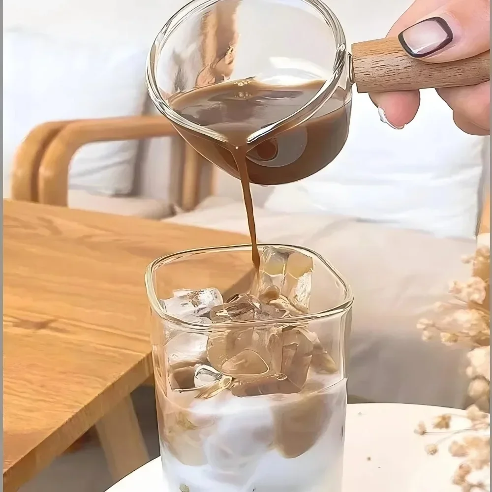Home Transparent Square Heat Resistant Coffee Glass Cup with Lid and Straw, Milk, Tea, Juice Cups, Coffee Mug for Bar Drinkware