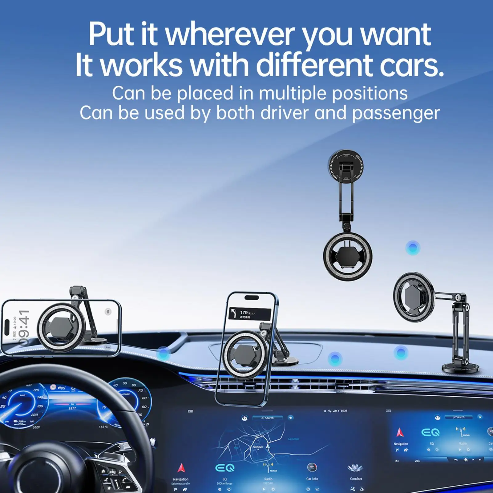 Magnetic Car Phone Holder 360 Degree Rotating Magnetic Phone Mount Car Accessories For Dashboard Windshield Truck Sedan SUV RV