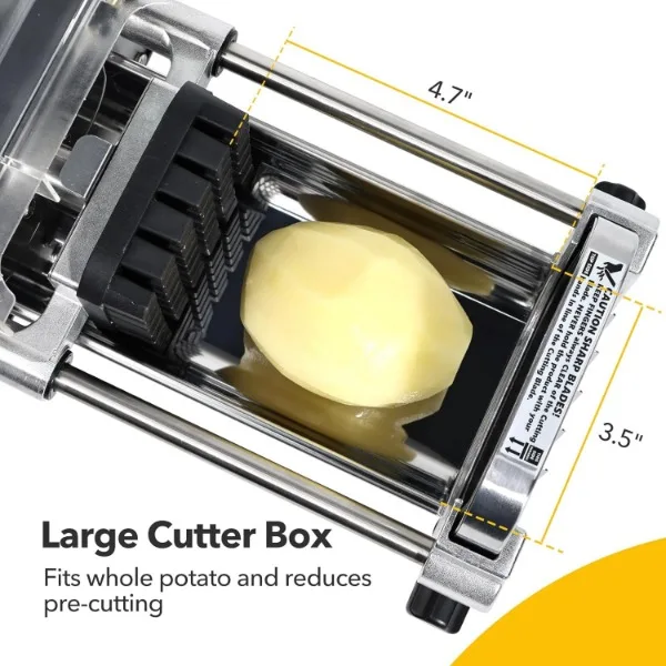 Befano Electric French Fry Cutter, Upgrade Lid Control Version with 1/2 Inch and 3/8 Inch Blade. 300w Commercial Grade