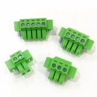 10 ชุด 15EDGWB + KM-3.81mm 2-24p Through-wall plug-in terminal block หน้าแปลนคงที่แผงแถวสาย arc 3