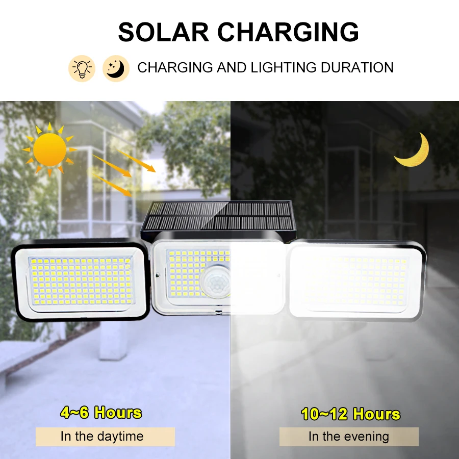 outdoor solar spot lights 368/278 LED Solar Lights Outdoor Wall Lamp Motion Sensor waterproof security lighting with Adjustable Head Flood Lamp spotlights solar pathway lights