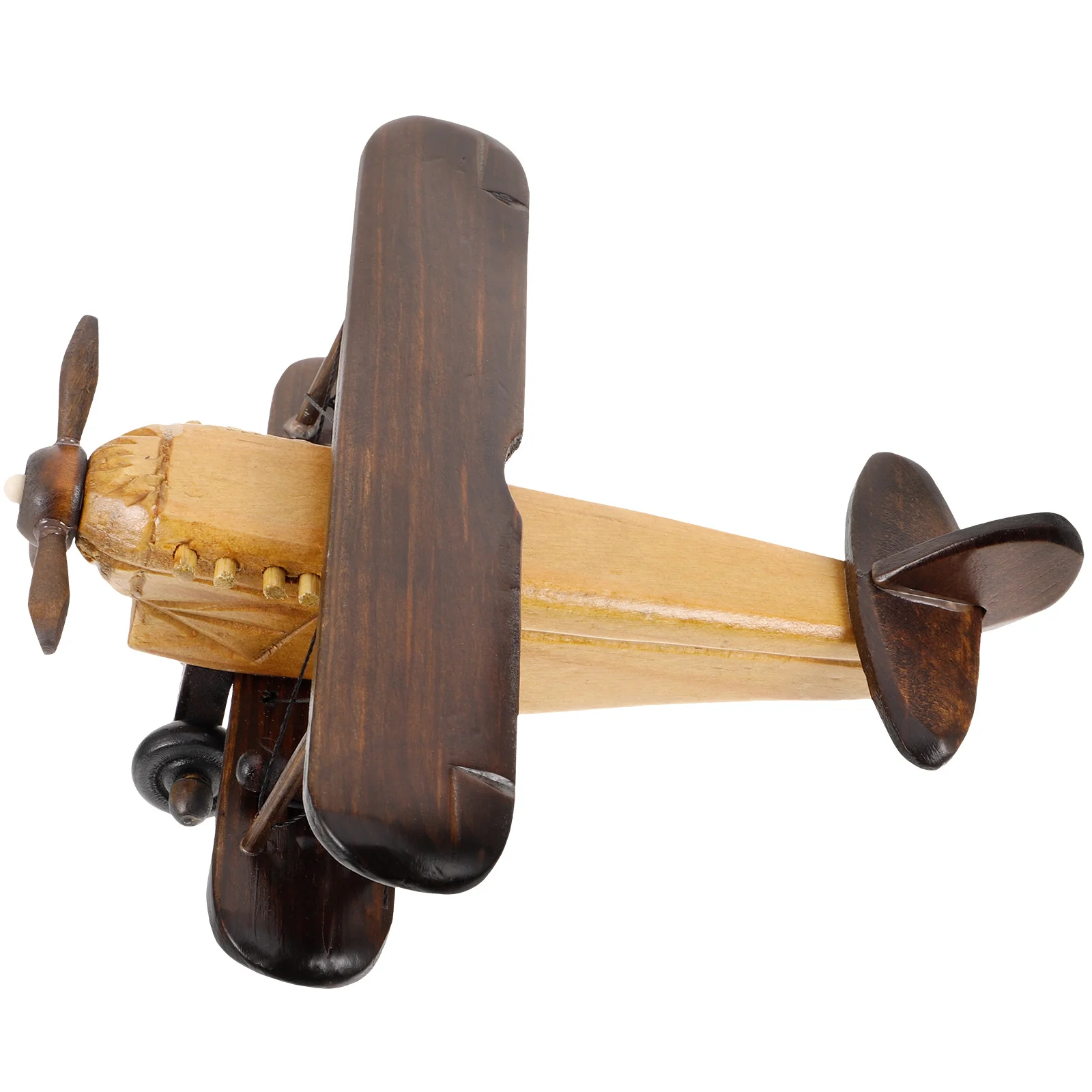 

Retro Wooden Plane Toys Vintage Model Crafts Airplane Room Decor Ornament Miniature