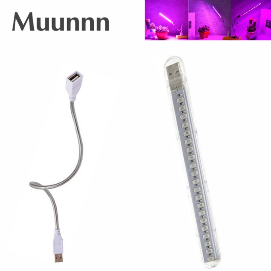 Muunnn Usb Led Grow Light Led Full Spectrum Plant Lamp Flessibile Led Growth Light Phyto Lamp Flower Seedling Illuminazione Idroponica