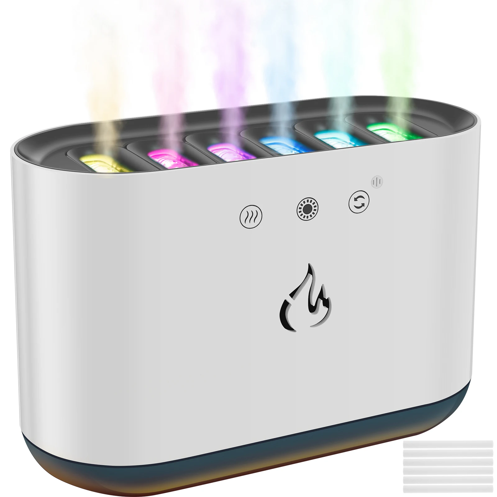 

Essential Oil Diffuser with 7 Colours Light 900ml Aromatherapy Flame Diffuser Silent Aroma Diffuser Humidifier Relaxing Air