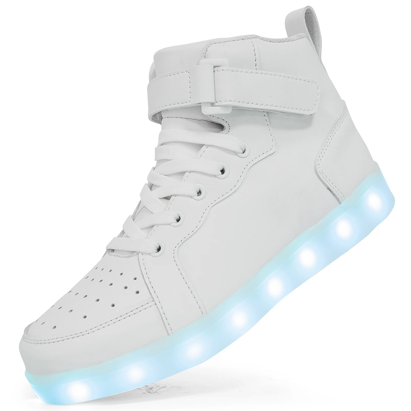 Zapatillas deportivas de tenis para niños, de marca con luces altas, cesta con cargador LED, luminosas, a la moda _ - AliExpress Mobile