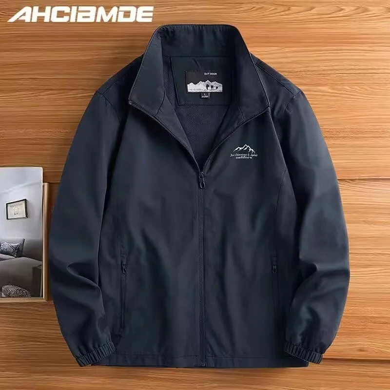 

Spring and autumn men's stand collar jacket windproof and waterproof loose casual fashion everything outdoor sports comfort