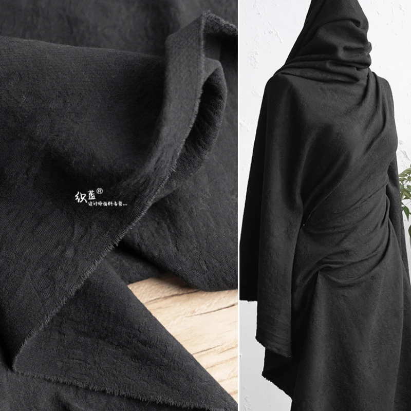 Black - Prewashed Cotton Jacquard Precut Fabric (2.3 meter) 140 main image 0
