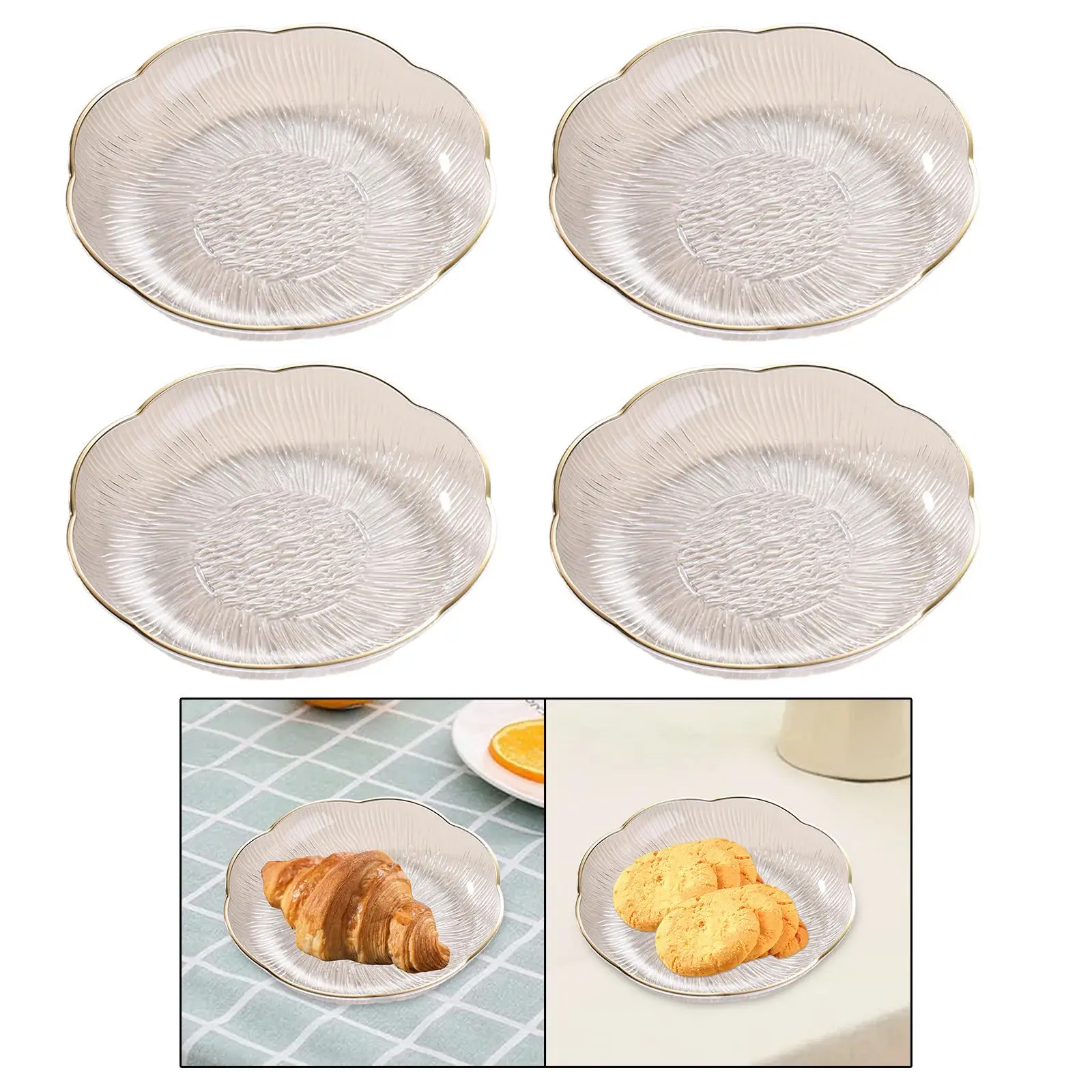 Salad Plates Multifunctional Countertop Fruit Bowl Dessert Plate Dinner Plate for Dessert Snack Supplies Dining Room Wedding