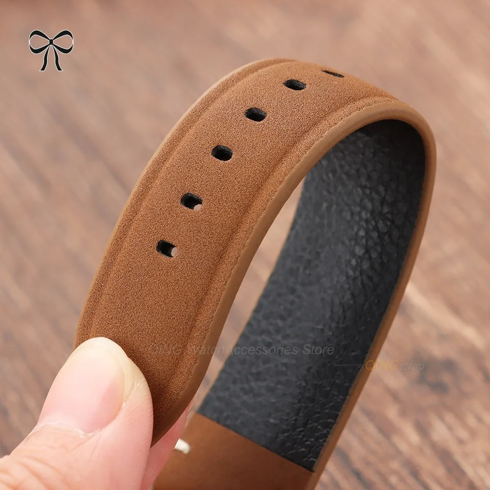 Vintage Brown Leather Watch Strap, Matte Finish, 20mm or 22mm - Unisex Cowhide Universal Bracelet