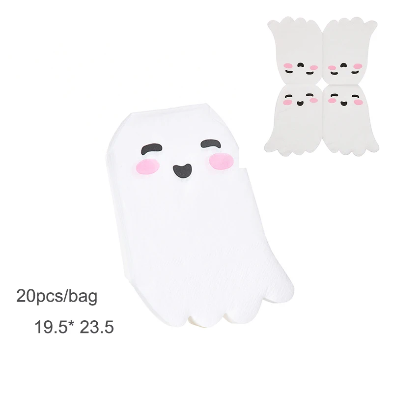 Halloween Geschirr Kürbis Hexe Nette Geist NapkinTableware Set Personalisierte Partei Besteck Nette Muster Papier Platten Servietten – Detail 7