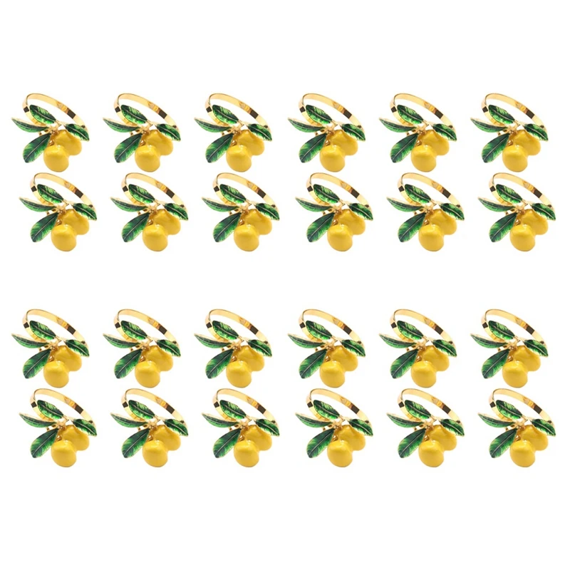 

24 PCS Lemon Napkin Ring Napkin Ring Table Decoration Gold