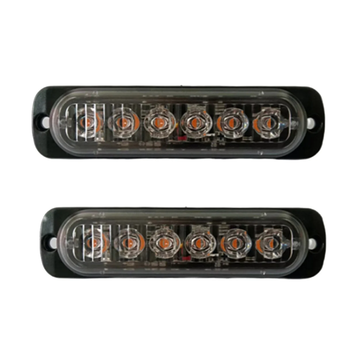 2Pcs Led Stroboscopico Spia Stroboscopica Griglia Lampeggiante Barra Luminosa Camion Auto Faro Semaforo 12V 24V Luce Gialla