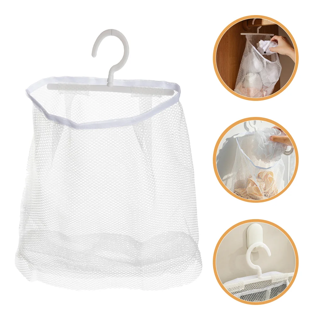 

Mesh Hanging Bag Laundry Bags Versatile Fruit Holder Sack Polyester Portable Clothespin Lingerie Storage Organizer