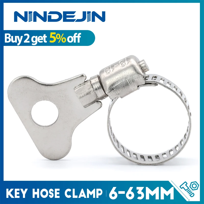 tipo Chave Braçadeira de Mangueira Braçadeira de Cinta de 663 mm Clipe de Mangueira Ajustável Worm Engrenagem Tubulação Grampos Secador Braçadeira de Ventilação Aço Inoxidável 50150 Peças