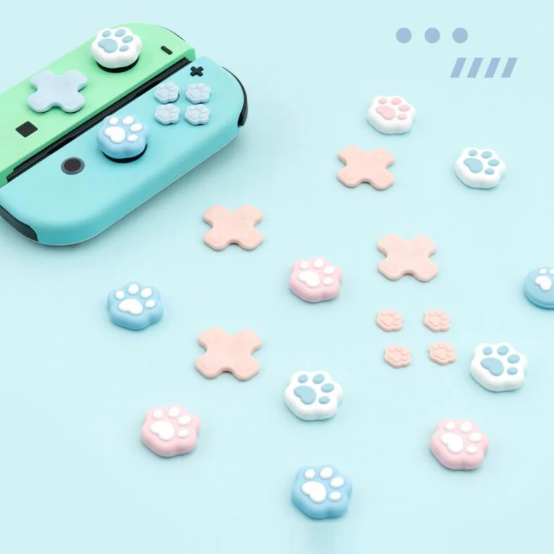 D 패드 이동 크로스 방향 버튼 ABXY 키 스티커 조이스틱 엄지 스틱 그립 커버 Nintend Switch OLED NS Joy-con 스킨 케이스