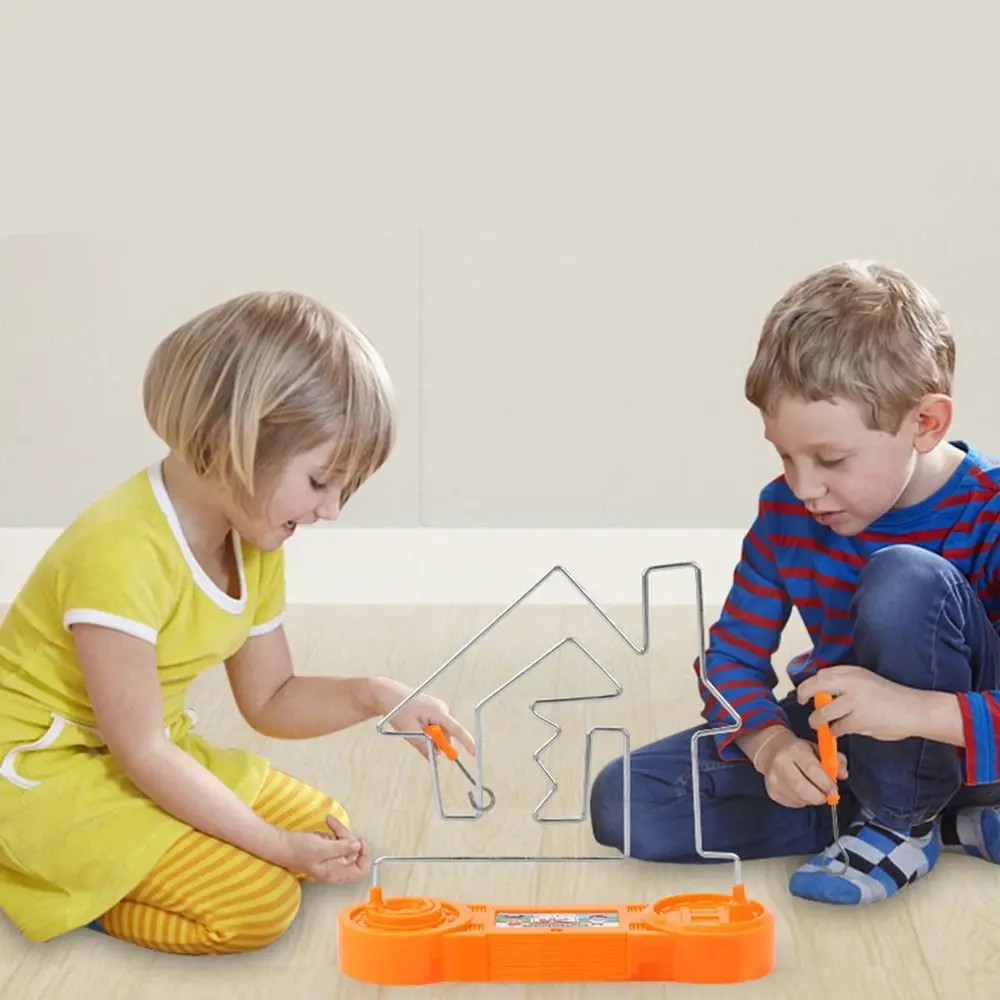 

Concentration Exercises Electric Touch Maze House Electrically Charged Shock Wire Maze Electric Shock Toy Blue/Orange