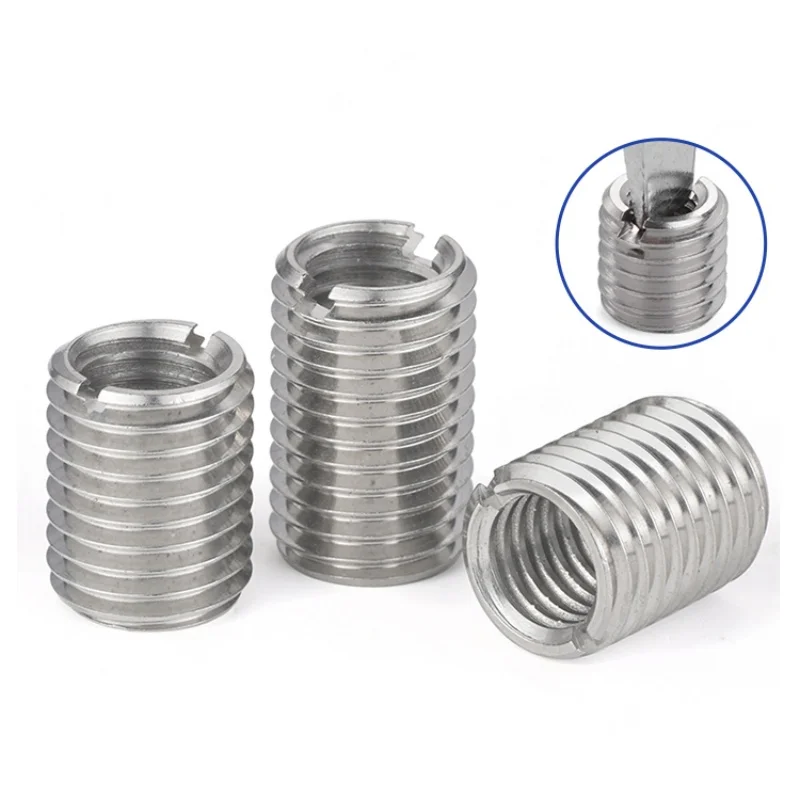 304 Stainless Steel Inside Outside Thread Slotted Adapter Screw M2~M10 Wire Thread Insert Sleeve Conversion Nut Coupler Convey
