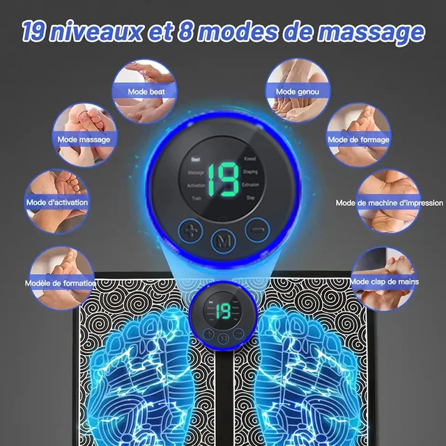 EMS Foot Massager Pad USB Rechargeabl Reflexology Foot Acupoint Massage Muscle Stimulation Improve Blood Circulation Relief Pain 2 EMS Foot Massager Pad USB Rechargeabl Reflexology Foot Acupoint Massage Muscle Stimulation Improve Blood Circulation Relief Pain 2