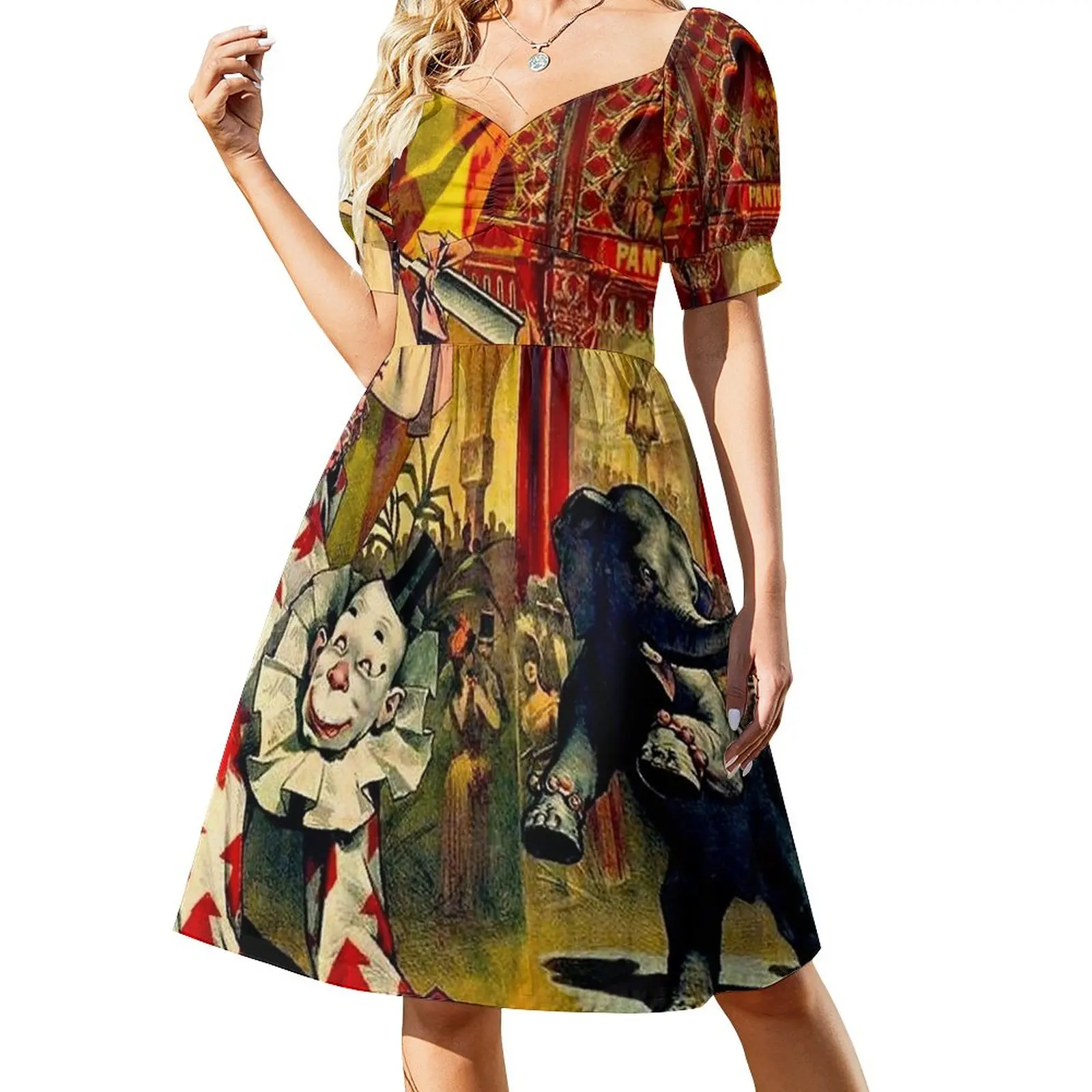 

CIRCUS : Vintage 1890 Circus Advertising Print Dress loose summer dress dress for woman