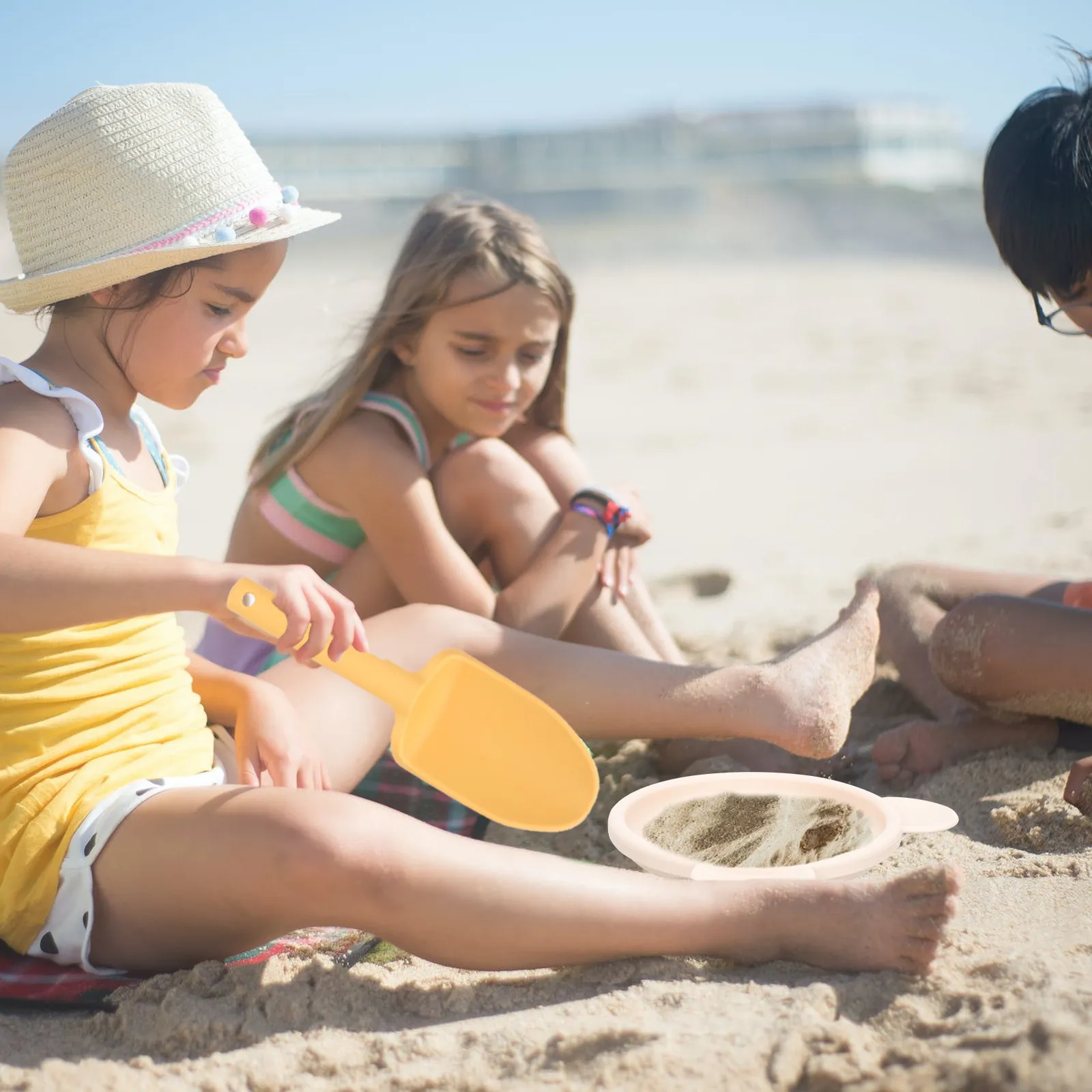 휴대용 실리콘 모래 체망 어린이를위한 해변 장난감 여름 야외 대화 형 모래 필터 재미있는 해변 어린이 장난감