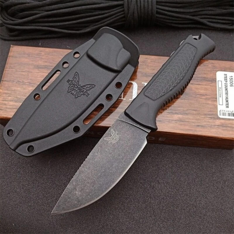 intercom touch screen Anti Slip Handle Benchmade 15006 High Quality Outdoor Small Straight Knife Camping Safety Defense Pocket Knives EDC Tool-BY33 micron touch screen video intercom