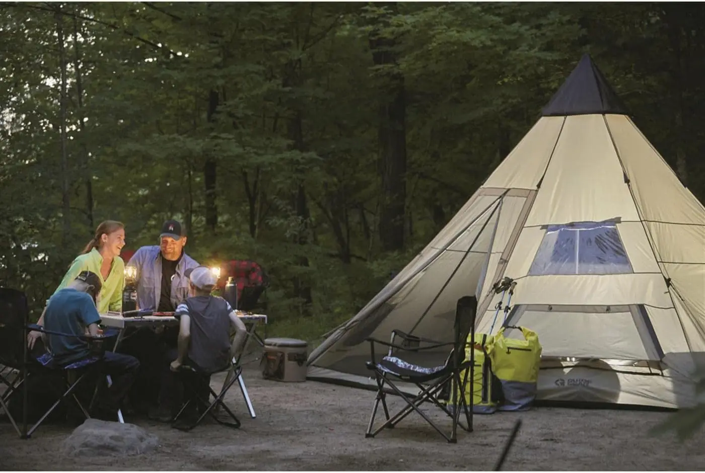 Camping Teepee Tent for Adults, Outdoor, Waterproof, Family, 8 Person, 18' x 18'