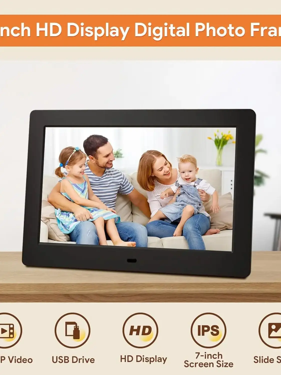 Acrylic Digital Photo Frame 7inch With USB/SD Slot DC Plug In for Video Playing in Loop for Home Retail Store Mall