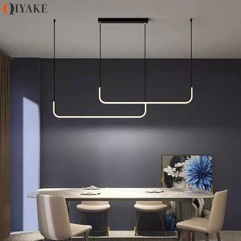 Modern LED Ceiling Chandelier Dimmable Table Dining Room Kitchen Minimalist Pendant Lamps Home Lighting and Decor Fixtures