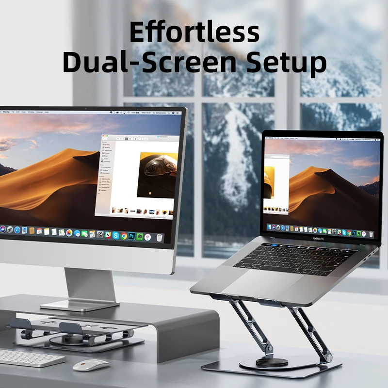 CABLETIME 알루미늄 노트북 스탠드 360 °   회전식 접이식 수직 태블릿 데스크탑 홀더 (맥북 에어 프로, 아이패드, 델, 레노버 호환)
