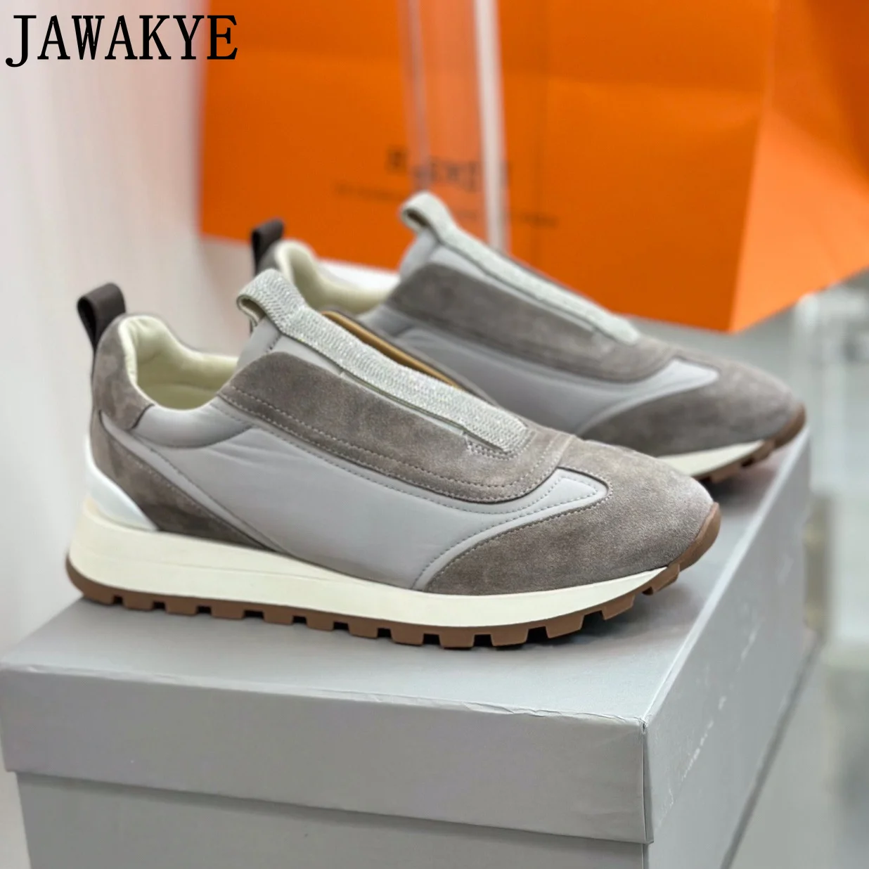 2023 Autumn New Brand Sneakers Ladies Slip-on Loafers Shoes Crystal Embellished Comfort Light Weight Women's Walking Shoes