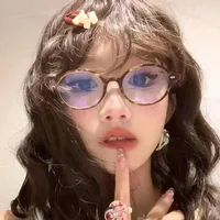 Y2K rétro ovale cadre lunettes femmes léopard Ins Style doux Cool lunettes tendance marque lecture ordinateur Anti lumière bleue lunettes 6
