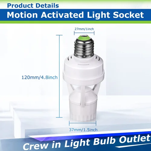 AC100-240V E27 소켓 컨버터, PIR 모션 센서 앰플 LED E27 램프 베이스, 지능형 스위치 전구 램프 홀더 3