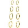 87578-931acf.jpg Boucles d'oreilles circulaires en acier inoxydable pour femmes, 4 paire/ensemble, petits cerceaux classiques à hélice, anneau Huggie, Piercing du Cartilage, bijoux