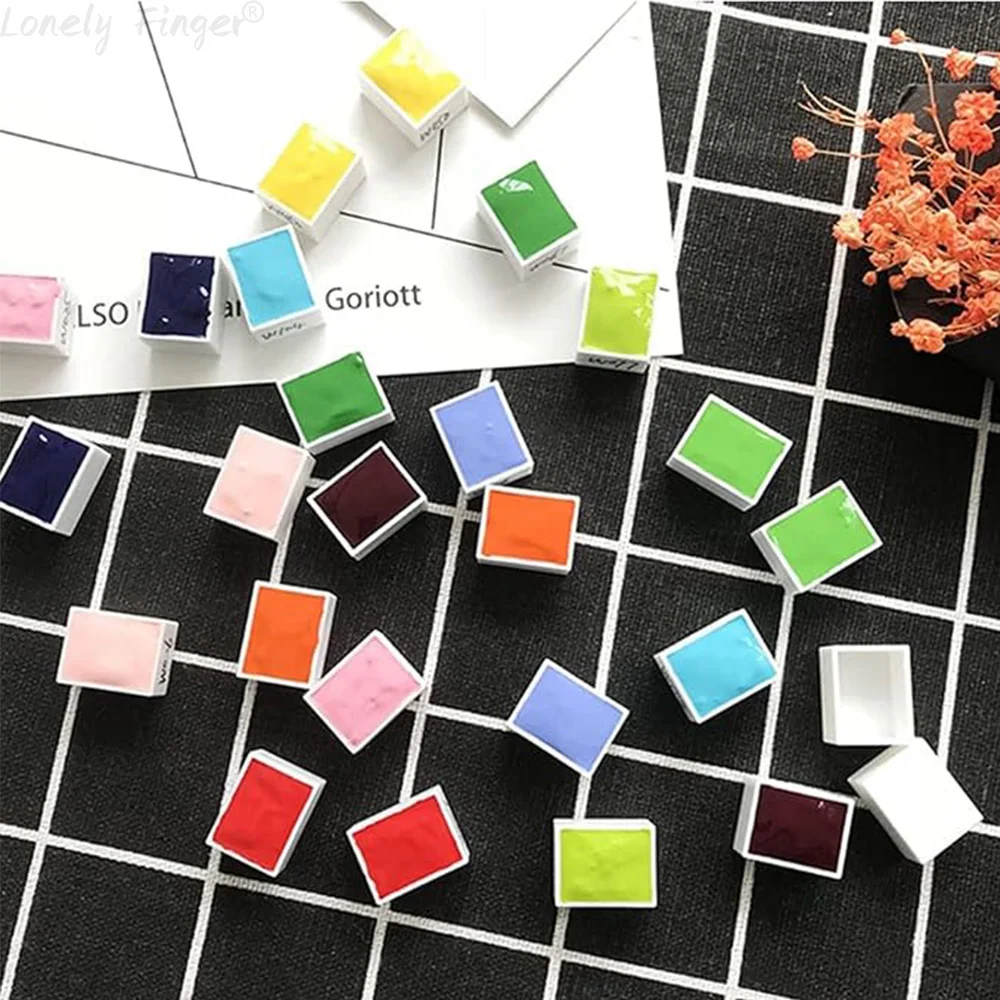 50/100/200 조각 0.5 ml 빈 수채화 페인트 팬 DIY 수채화 오일 용 흰색 플라스틱 수채화 팬 교체