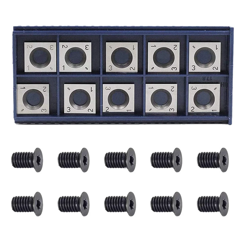 

60Pcs 14Mm Square Straight Carbide Cutter Insert With 60Pcs M610mm Screws For Helical Planer Cutter Head