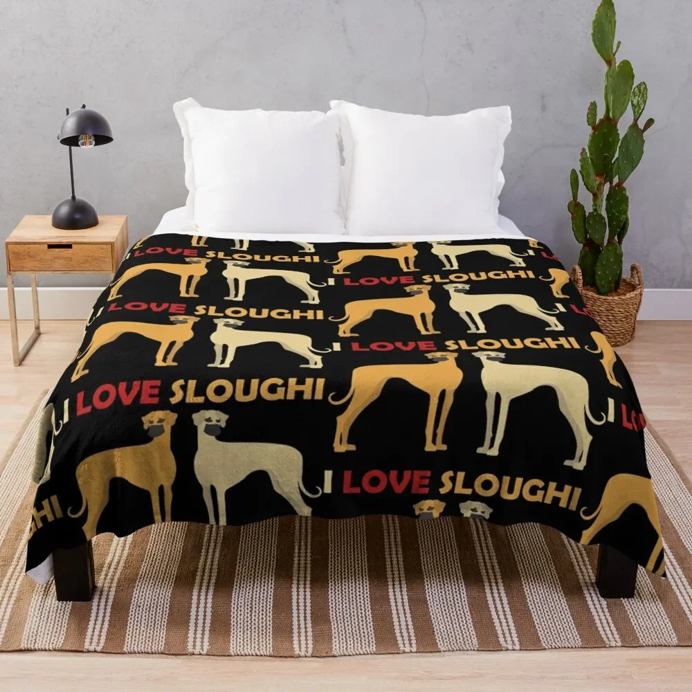 I Love Sloughi Throw Blanket Fluffy Softs Decorative Beds Luxury Brand Blankets