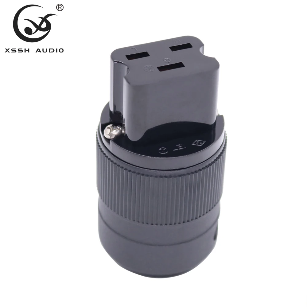 Premium HIFI Audio Pure Copper 20A IEC Power Plug Connector (Black)