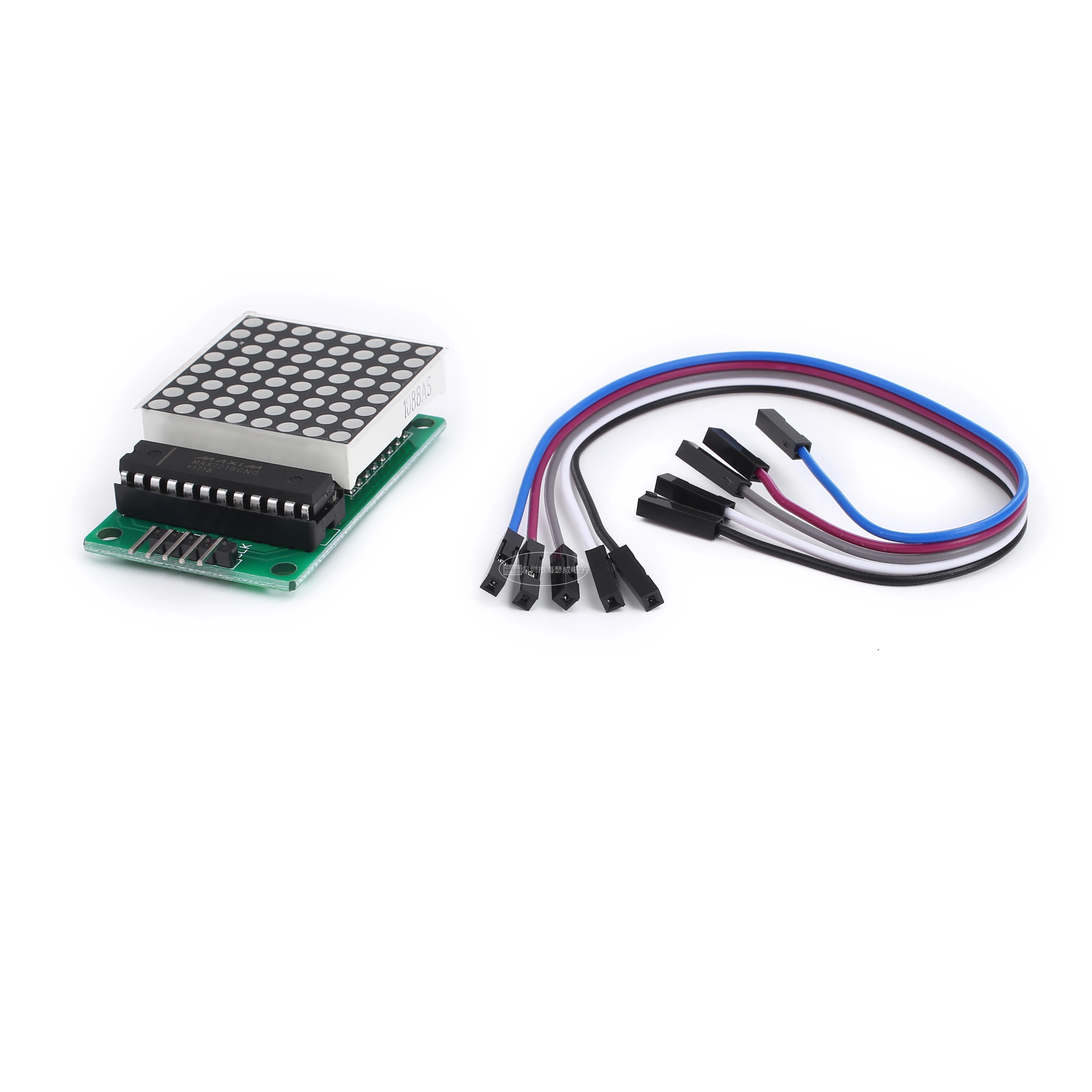 MAX7219 격자 모듈 + 5pcs Dupont 케이블 MCU LED SCM 제어 5V 저전력 폐쇄 모드 5*3.2*1.5cm ...