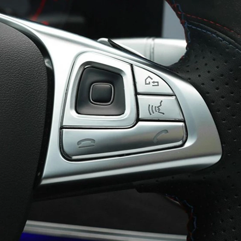 8Pcs Silver Car Steering Wheel Button Cover Trim for Mercedes E-Class W213 2016-2019 Car Interior Accessories Styling 3