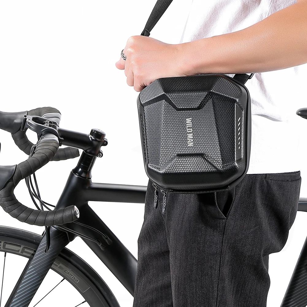 Sac De Guidon De Vélo - Coque Dure - Noir - Simili Cuir - 3L - NEUF