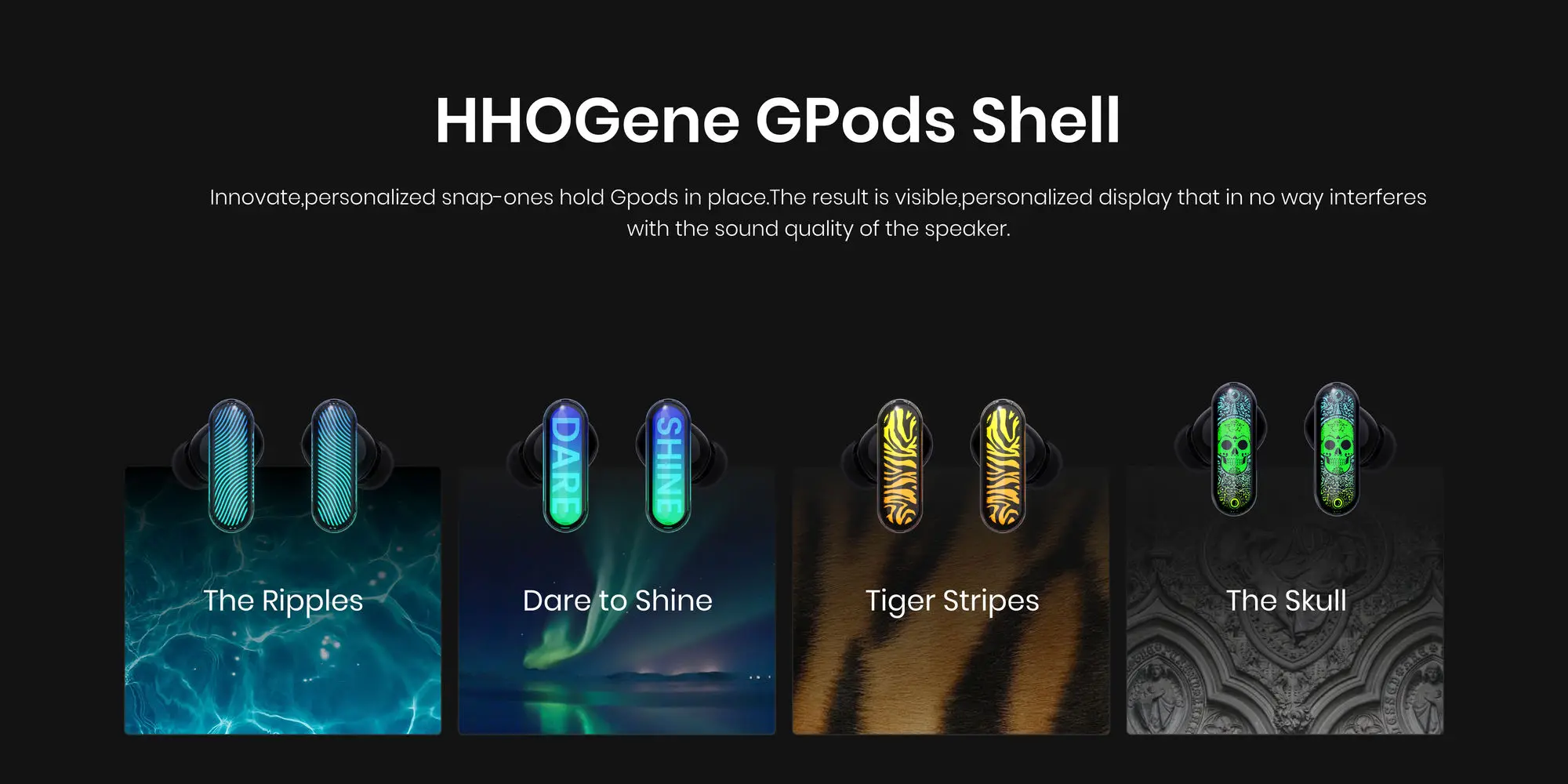New HHOGene GPods With Light Control TWS Wireless Earbuds ANC Full RGB LEDs IPX4 Bluetooth 5.2 Headphones USB-C World Premiere 6