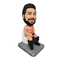 Personalized Bobbleheads Naked Man on The Toilet Sculpture,Custom Bobble Head Figure Customized Birthday Gifts Base On Your Need 1