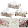 Exquisite Vintage Lace Fabric Tissue Box Cover European Style Embroidery Pastoral Style Embroidery Fabric Tissues Box Cover 6