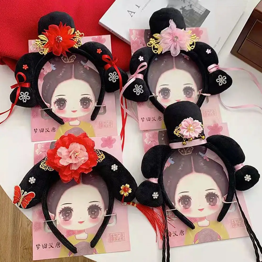 Chinese Traditional Hanfu Cheongsam Headband Accessories Ancient Royal Court Headdress Children Girls Baby Head Hoop 3