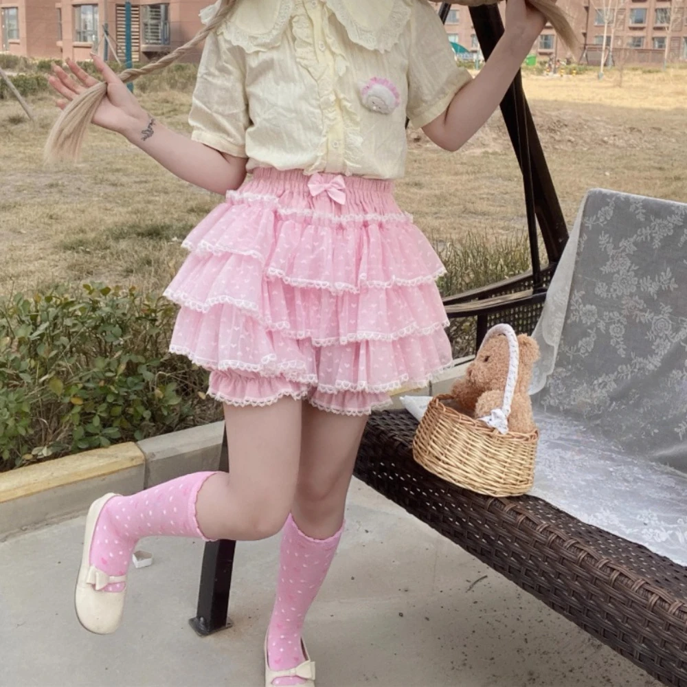 Lolita Pumpkin Short Pants JK Leggings Safety Pants Cake Dress Summer Rojita Japanese Style Outdoor Lantern Shorts Women Clothes